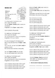 English Worksheet: barbie girl