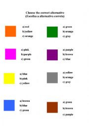 English Worksheet: Match  the colours