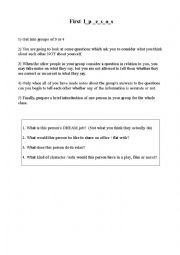 English Worksheet: First impressions