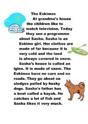 English Worksheet: the eskimo dog