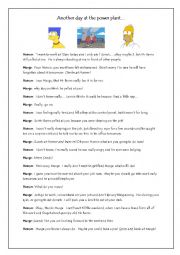 English Worksheet: Simpsons Dialogue: Another day at the Power Plant 