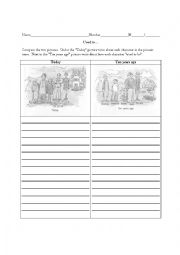 English Worksheet: Comparing past and present