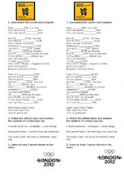 English Worksheet: song olympic games