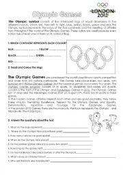 English Worksheet: Olympic Games