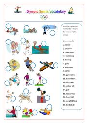 English Worksheet: Olympic Games Sports Vocabulary worksheet