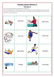 English Worksheet: Olympic Games Flashcards 3