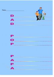 English Worksheet: Acrostic Poems for Fathers Day