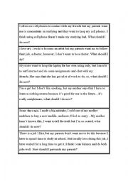 English Worksheet: Problems