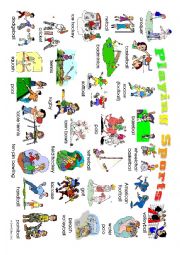 English Worksheet: Playing Sports Posters: 2 high definition posters for display and use