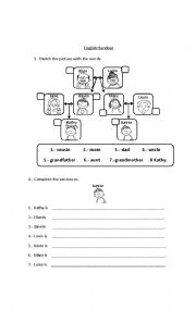 English Worksheet: family and countries