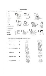 English Worksheet: family