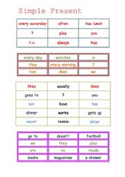 Make sentences in simple present tense