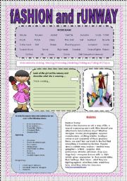 English Worksheet: CLOTHING FASHION AND RUNWAY