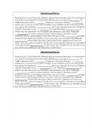 English Worksheet: Entertainment 