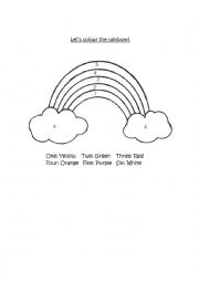 English Worksheet: Colour the rainbow