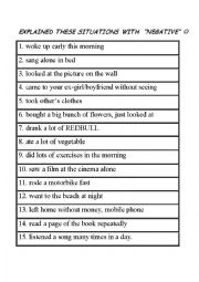 English Worksheet: past simple-negative speaking