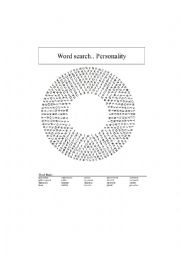 Personality Word Search  Key