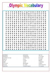 English Worksheet: Olympic Games Vocabulary wordsearch