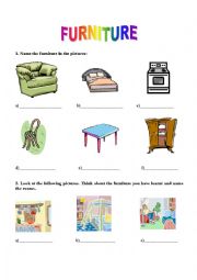 English Worksheet: Furniture