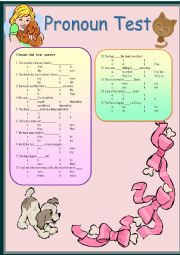 English Worksheet: Pronoun Test