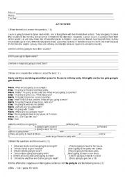 English Worksheet: Simple future and Immediate future