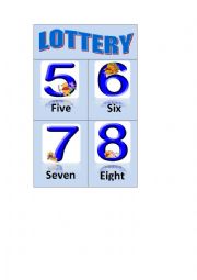 English Worksheet: Numbers Lottery