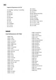 English Worksheet: Make and Do 