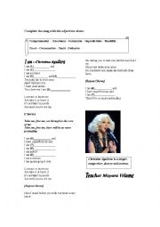 English Worksheet: Song Worksheet - I am - Christina Aguilera