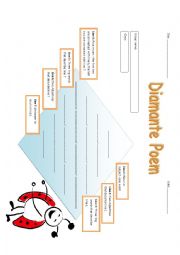 English Worksheet: Adjective poem