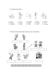 English Worksheet: jobs and family