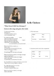 English Worksheet: Stronger by Kelly Clarkson