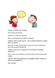 English Worksheet: Hello! Im Carmen