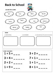 English Worksheet: Back to school