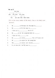 English Worksheet: family tree- who am I