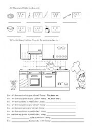 English Worksheet: Are there any...?
