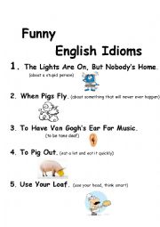 English Worksheet: English idioms