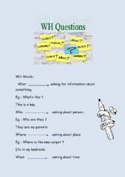 English Worksheet: WH Words/ WH Questions