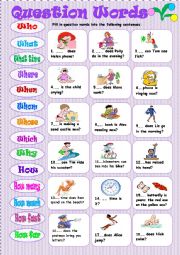 English Worksheet: Question Words