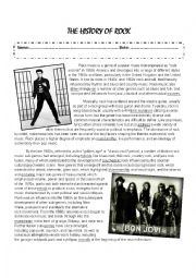 English Worksheet: The history of rock