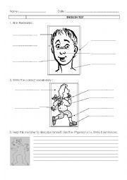 English Worksheet: easy test 