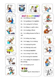 English Worksheet: Worksheet What is Goofy doing?