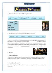 English Worksheet: The Freedom Writers