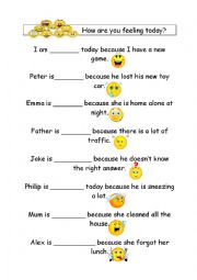 English Worksheet: Feelings