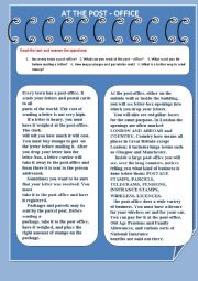 English Worksheet: At the post-office