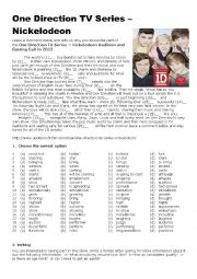 English Worksheet: One Direction TV Series Audition and Casting Call