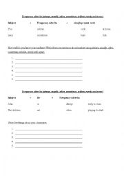 English Worksheet: Making sentences using frequency adverbs