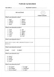 English Worksheet: T-shir for my friend