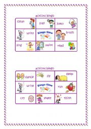 Bingo time! Action verbs (1/2)