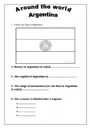 English Worksheet: Around the world webquest 2 - Argentina