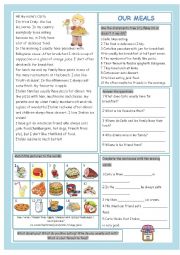 English Worksheet: Our Meals